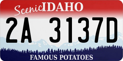 ID license plate 2A3137D