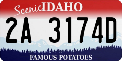 ID license plate 2A3174D