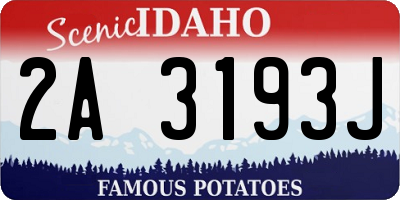 ID license plate 2A3193J