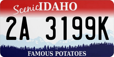 ID license plate 2A3199K