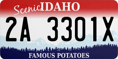 ID license plate 2A3301X