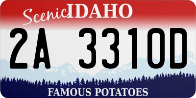 ID license plate 2A3310D