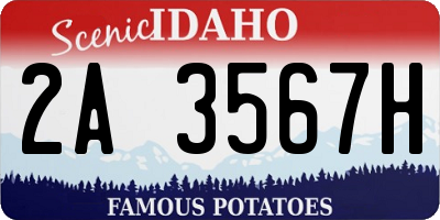 ID license plate 2A3567H