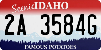 ID license plate 2A3584G