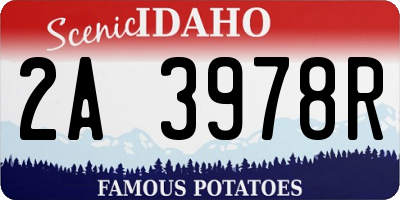 ID license plate 2A3978R