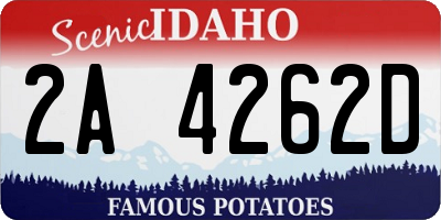 ID license plate 2A4262D