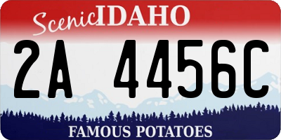 ID license plate 2A4456C