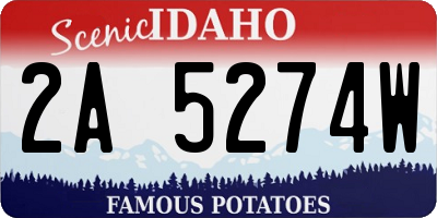 ID license plate 2A5274W