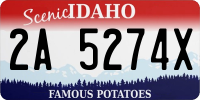ID license plate 2A5274X