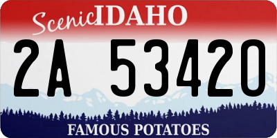 ID license plate 2A5342O