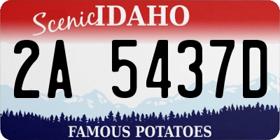 ID license plate 2A5437D