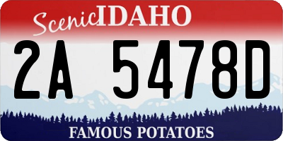 ID license plate 2A5478D
