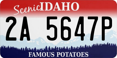 ID license plate 2A5647P