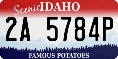 ID license plate 2A5784P