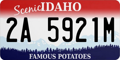 ID license plate 2A5921M