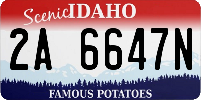 ID license plate 2A6647N