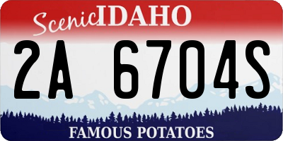 ID license plate 2A6704S