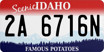 ID license plate 2A6716N