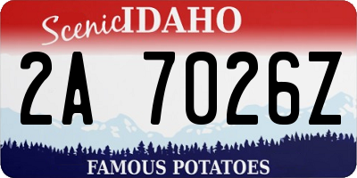 ID license plate 2A7026Z