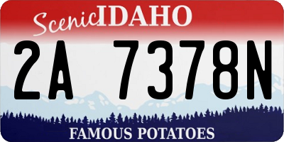 ID license plate 2A7378N