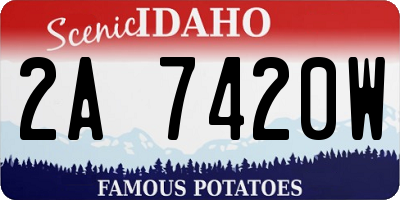 ID license plate 2A7420W