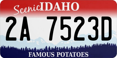 ID license plate 2A7523D