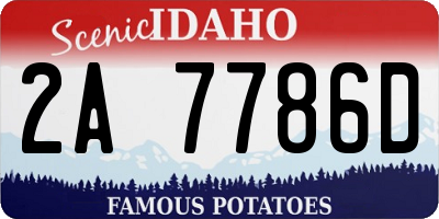 ID license plate 2A7786D