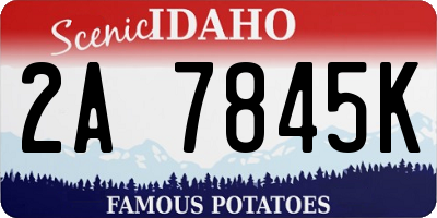 ID license plate 2A7845K