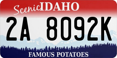 ID license plate 2A8092K