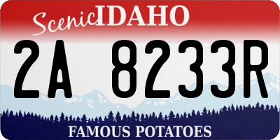 ID license plate 2A8233R