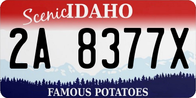 ID license plate 2A8377X