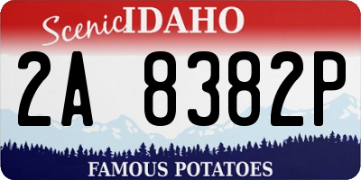 ID license plate 2A8382P