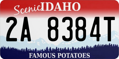 ID license plate 2A8384T