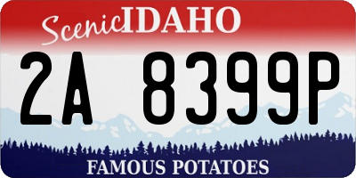ID license plate 2A8399P