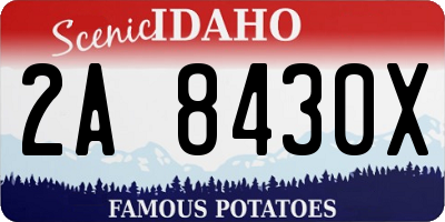 ID license plate 2A8430X