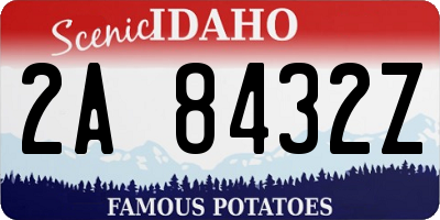 ID license plate 2A8432Z