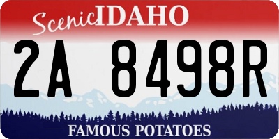 ID license plate 2A8498R