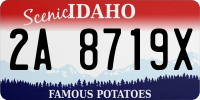 ID license plate 2A8719X