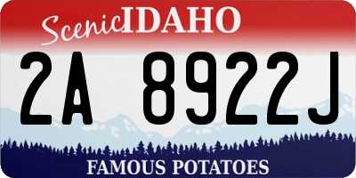 ID license plate 2A8922J