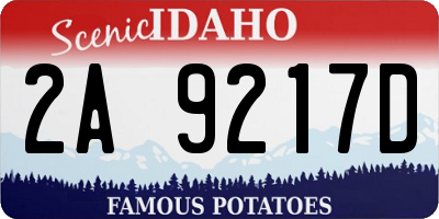 ID license plate 2A9217D
