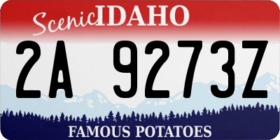 ID license plate 2A9273Z
