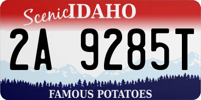 ID license plate 2A9285T