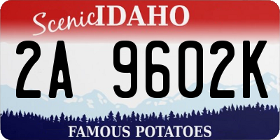 ID license plate 2A9602K