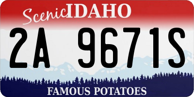 ID license plate 2A9671S