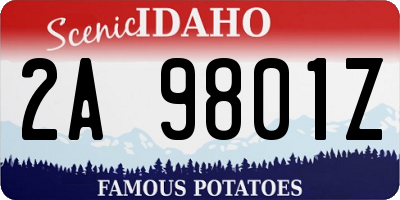 ID license plate 2A9801Z