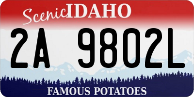 ID license plate 2A9802L