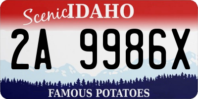 ID license plate 2A9986X