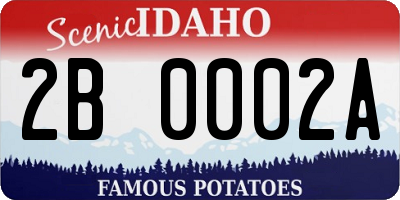 ID license plate 2B0002A