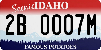 ID license plate 2B0007M