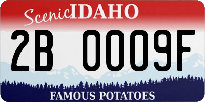ID license plate 2B0009F